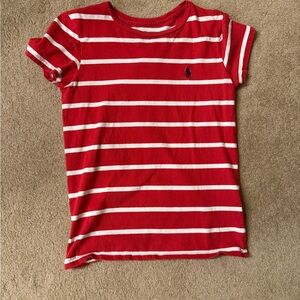 Ralph Lauren Red and White Striped Tee